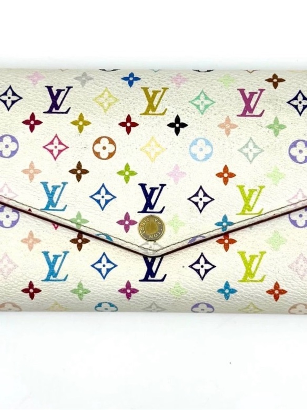 Louis Vuitton White Multicolor Monogram Envelope Wallet